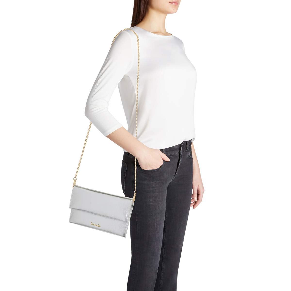 Braccialini Pochette Jinny Leather Argento - 4