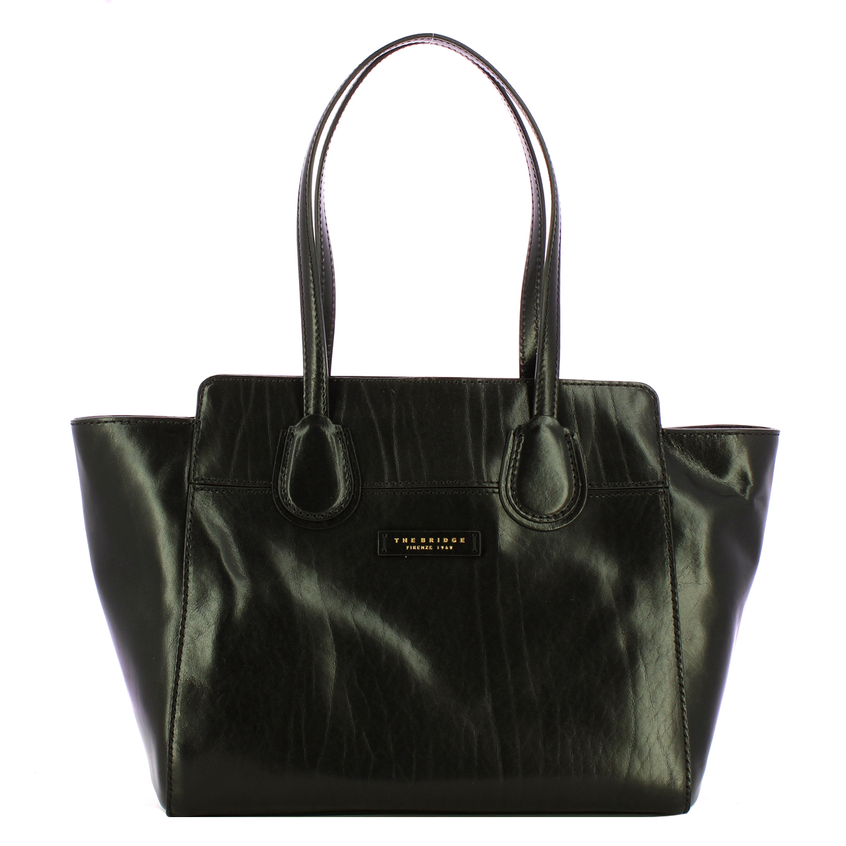 The Bridge Elettra Nero Oro Shopping Bag - 1 The Bridge Elettra Nero Oro Shopping Bag - 1