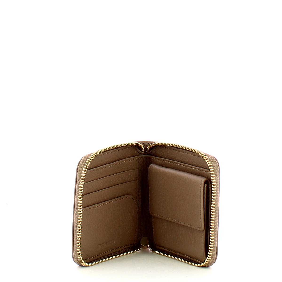 Coccinelle Portafoglio Metallic Soft Zip Around Warm Taupe - 3