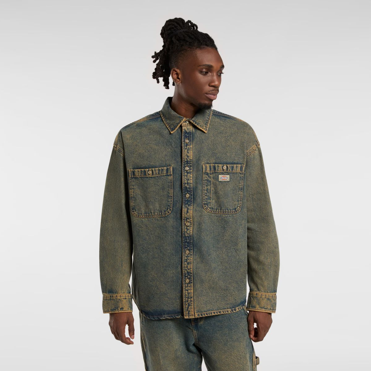 Dickies Camicia di Jeans Houston Yellow Fade Ind - 2