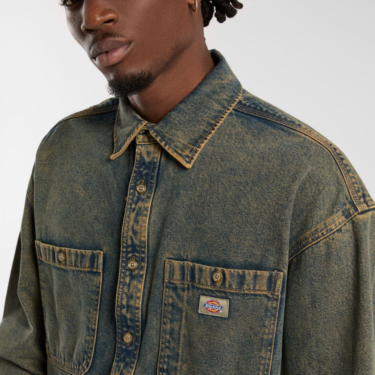 Dickies Camicia di Jeans Houston Yellow Fade Ind - 5