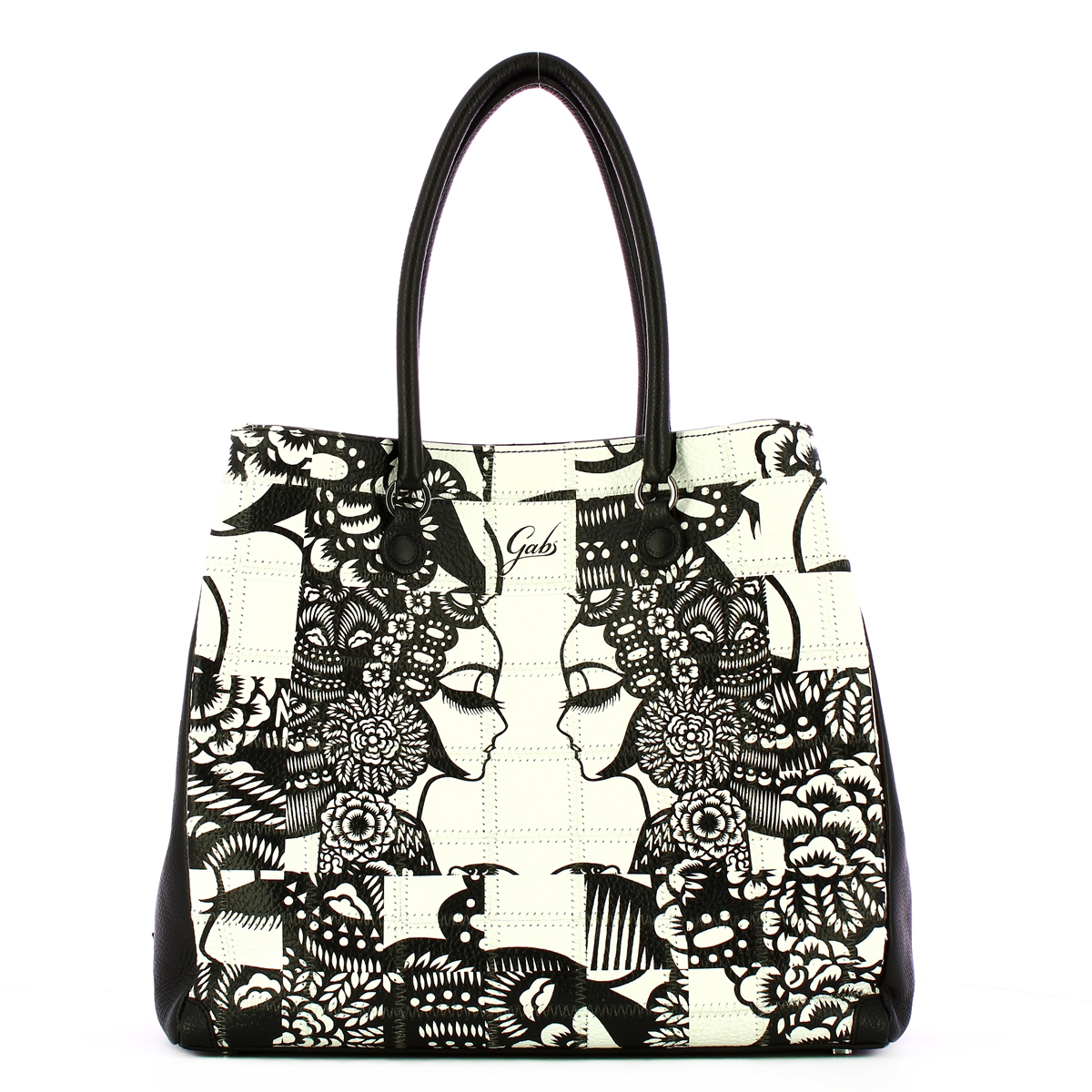Gabs Borsa Jessica L Trip Patchwork Profili Bianco Neri - 5 Gabs Borsa Jessica L Trip Patchwork Profili Bianco Neri - 5