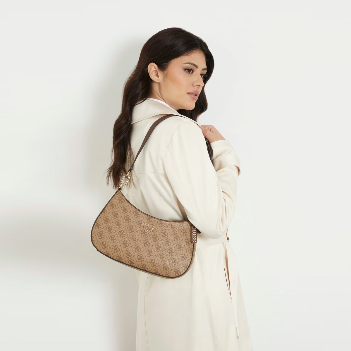 Guess Sottospalla Noelle 4G Latte Logo Brown - 2