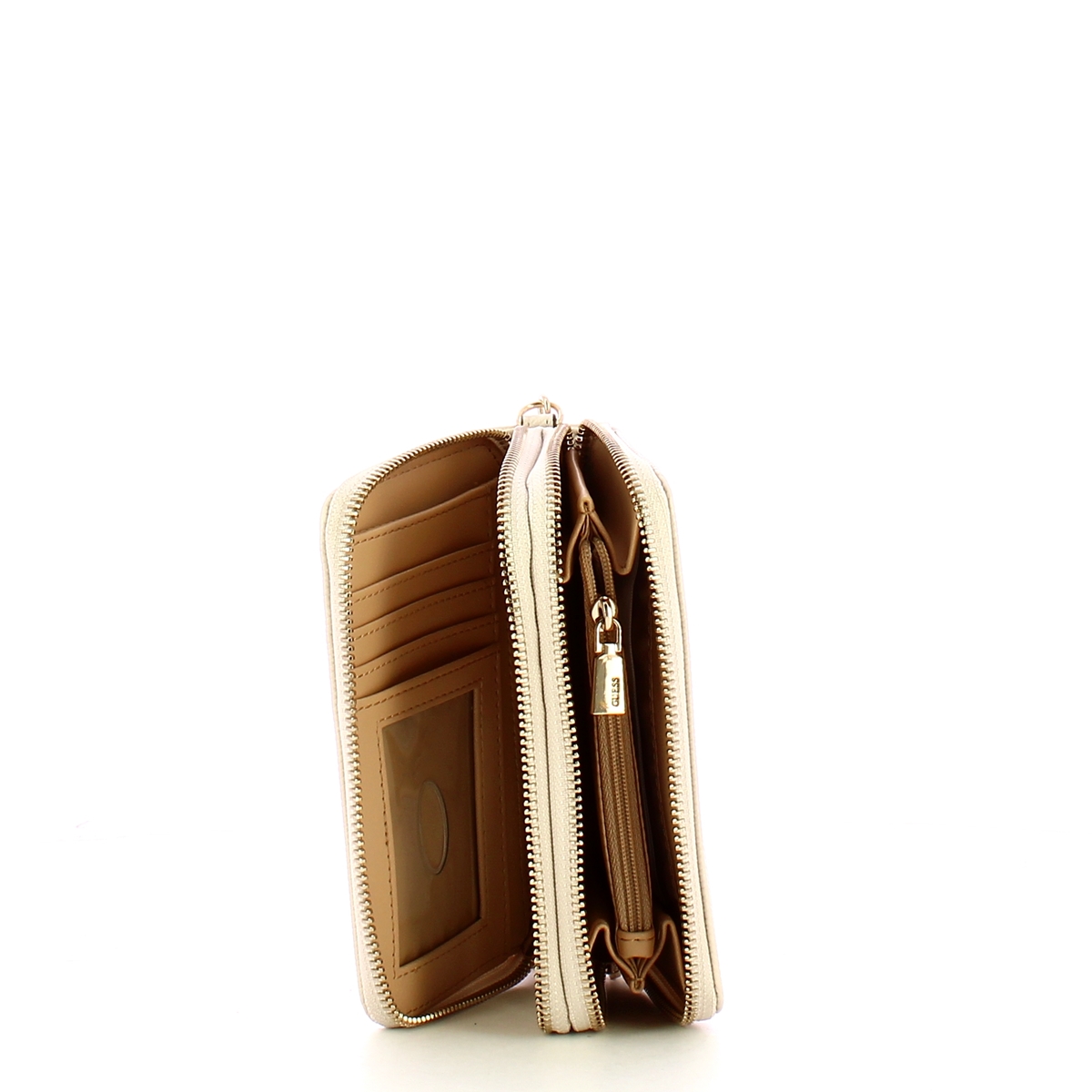 Guess Portafoglio Laurel Medium Double Zip Bone - 3