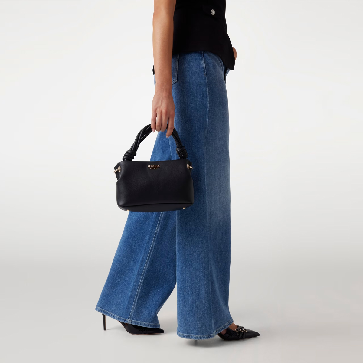 Guess Mini borsa a mano Sansa Black - 3