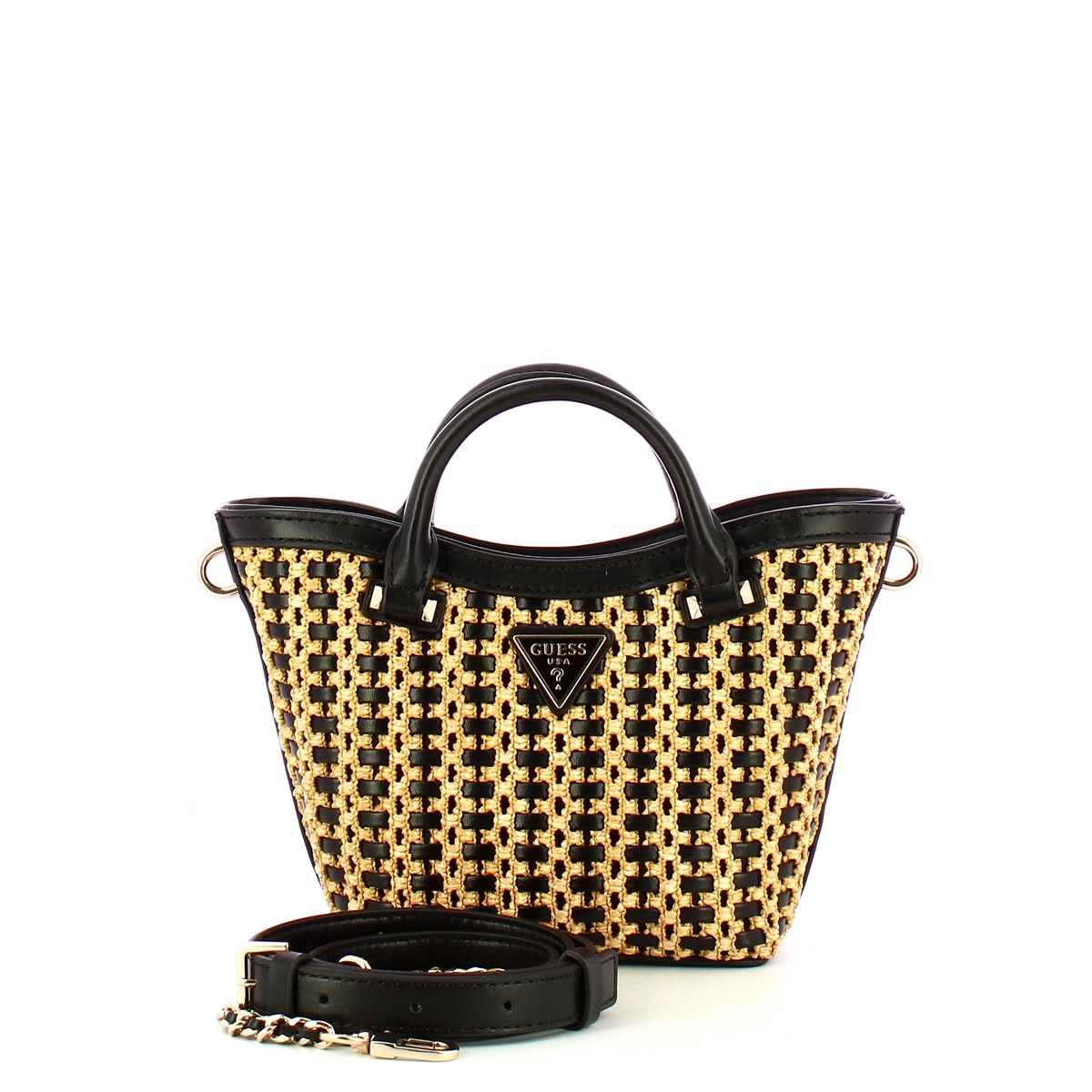 Guess Borsa a mano Atalia Mini Tote Natural Black - 4