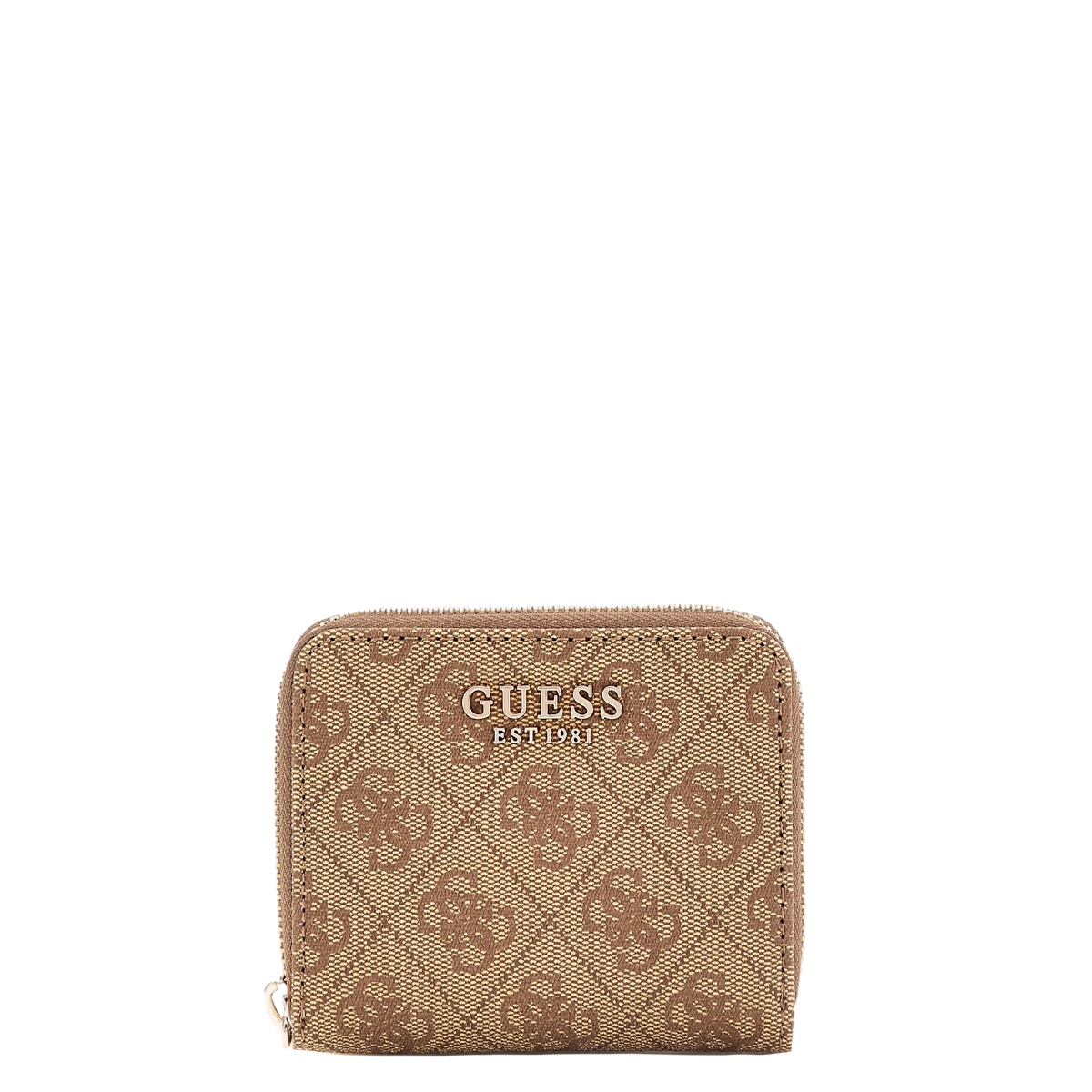 Guess Portafoglio Laurel Small Zip Around Latte Logo - 1