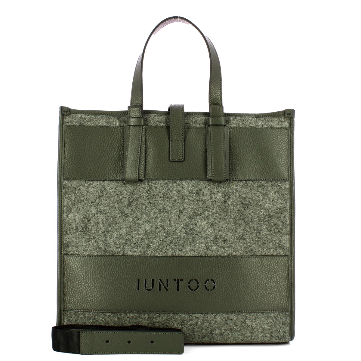 Iuntoo Shopper Grande Caldo Essenziale Grigio Lana Cotta Grigio - 4