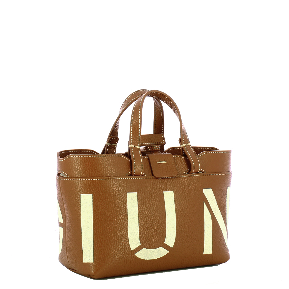 Iuntoo Shopping Sibilla Mini Logo Cuoio+Panna - 2