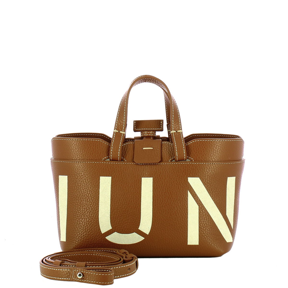 Iuntoo Shopping Sibilla Mini Logo Cuoio+Panna - 4
