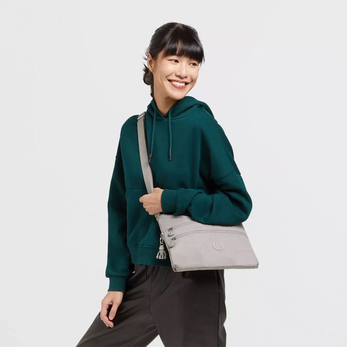 Kipling Tracolla Media Alvar Grey Gris - 3
