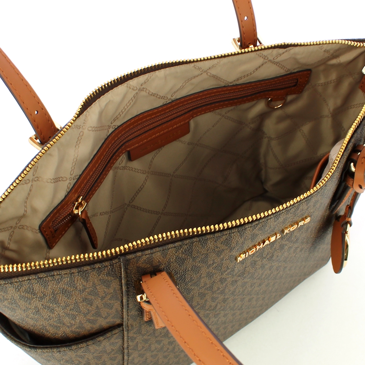 Michael Kors Borsa a spalla Jet Set logata Bronzo Acorn - 4