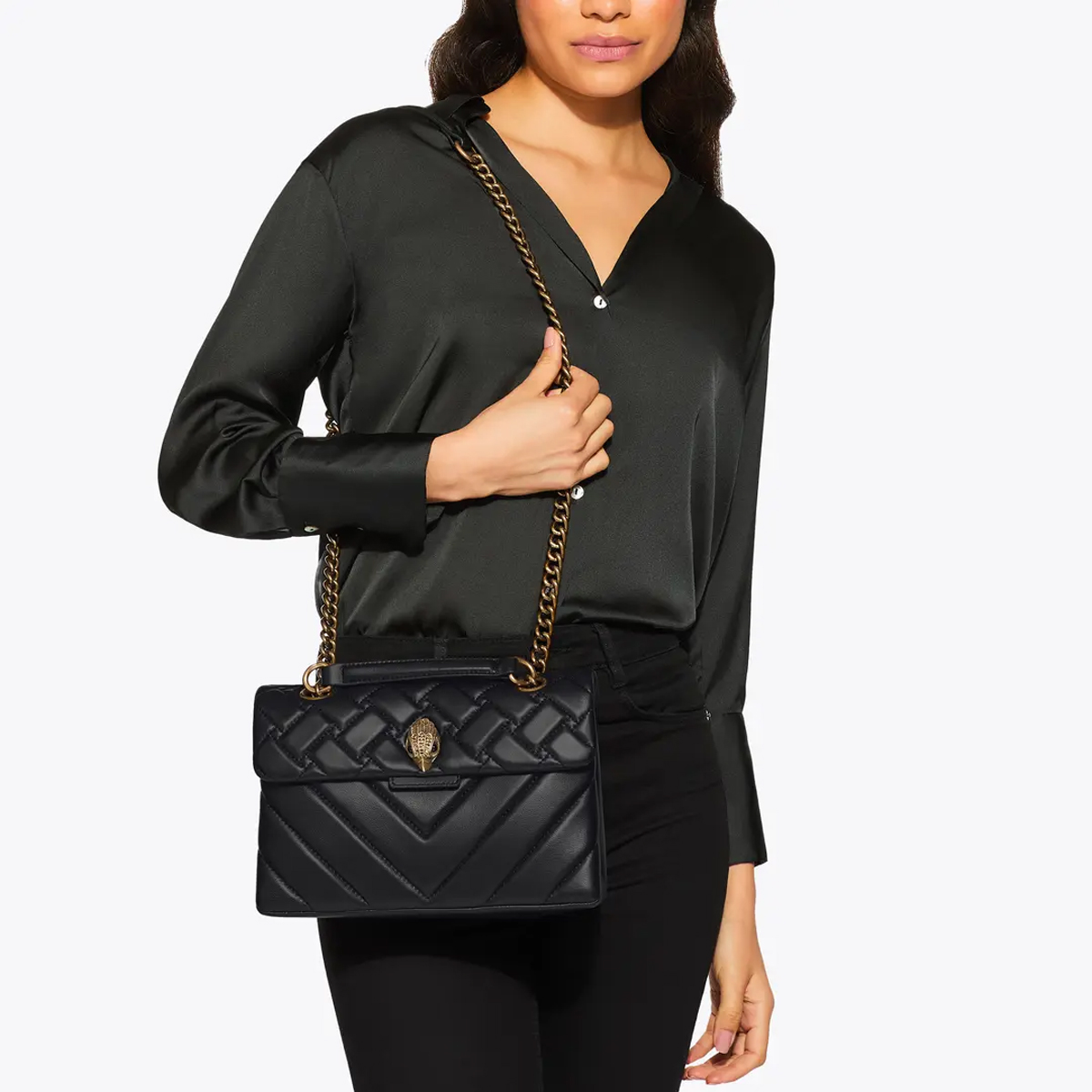 KUGE Borsa a spalla Kensington Bag Large Black - 7