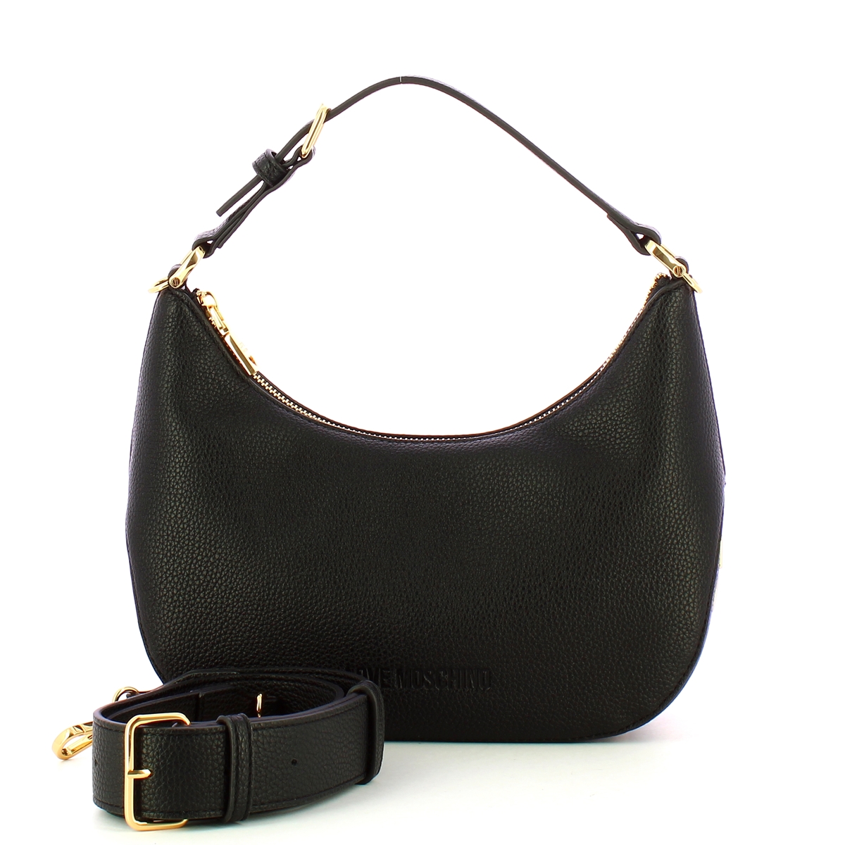 Love Moschino Hobo Bag Giant Logo Nero Oro - 4