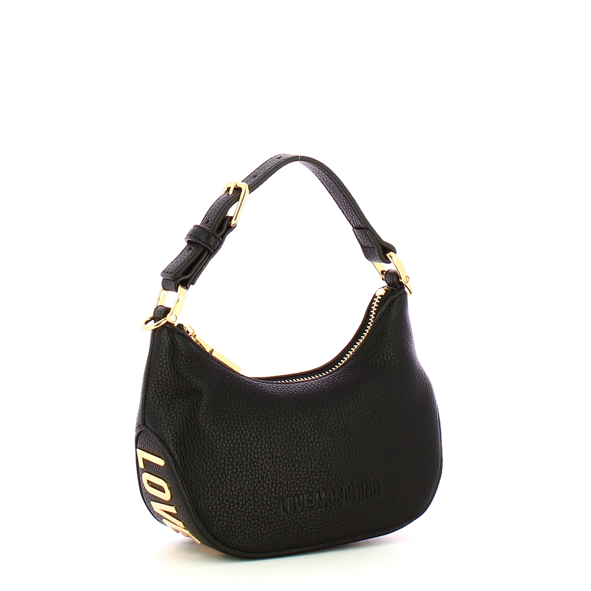 Love Moschino Hobo Bag Giant Logo mini Nero Oro - 2