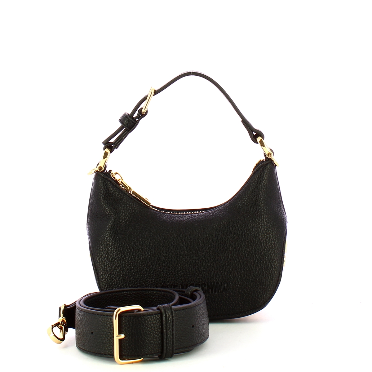 Love Moschino Hobo Bag Giant Logo mini Nero Oro - 4