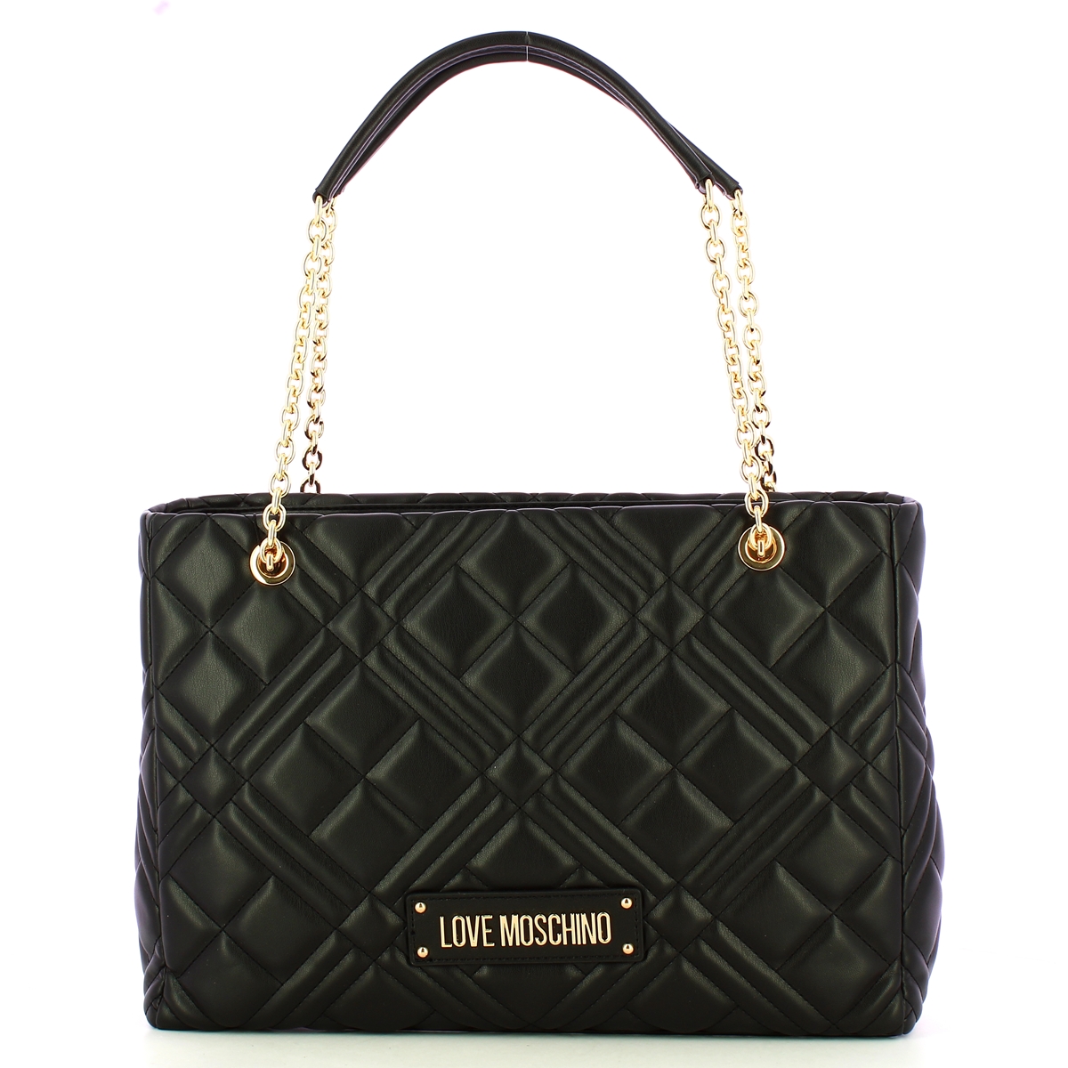 Love Moschino Shopper Quilted Lettering Logo Nero - 1