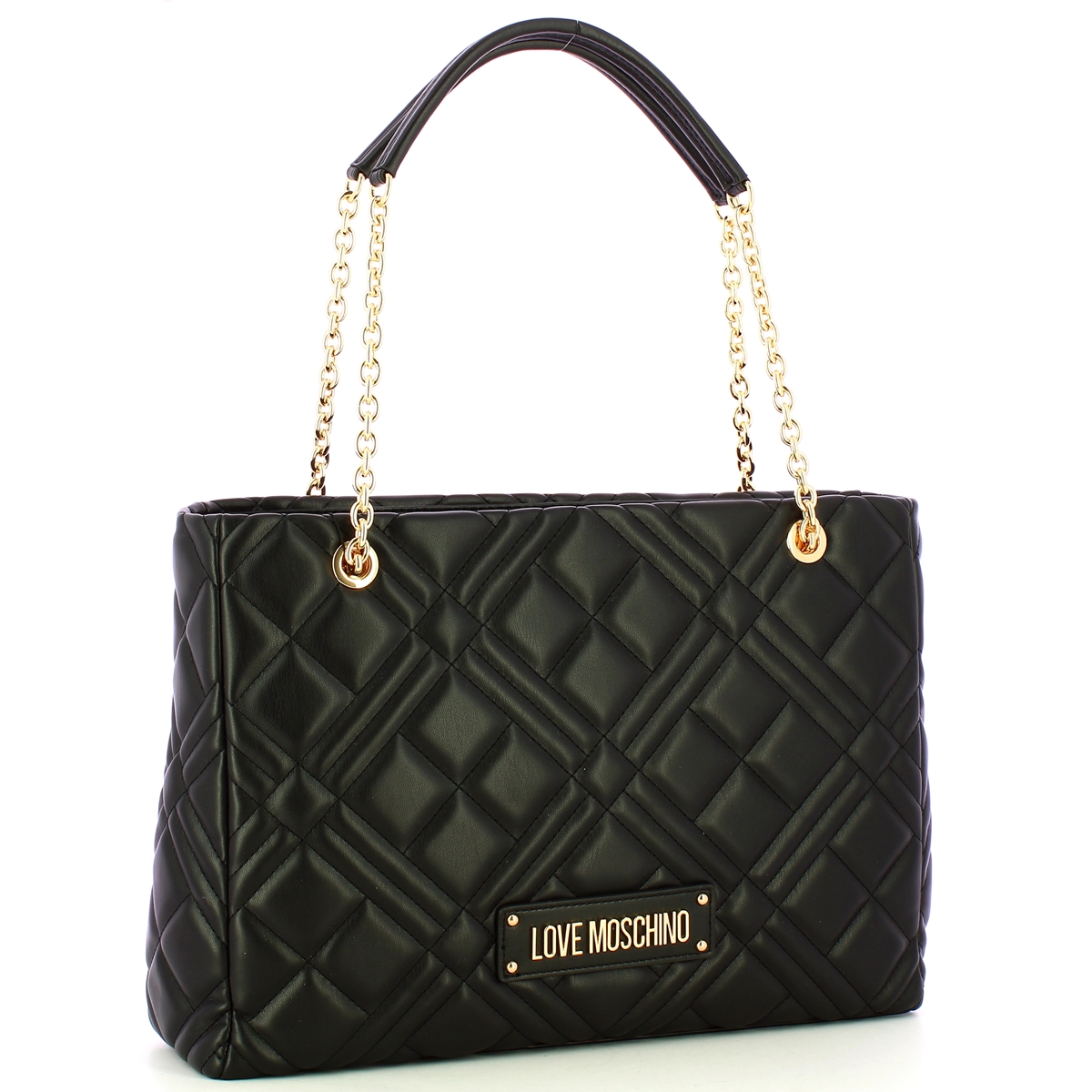 Love Moschino Shopper Quilted Lettering Logo Nero - 2