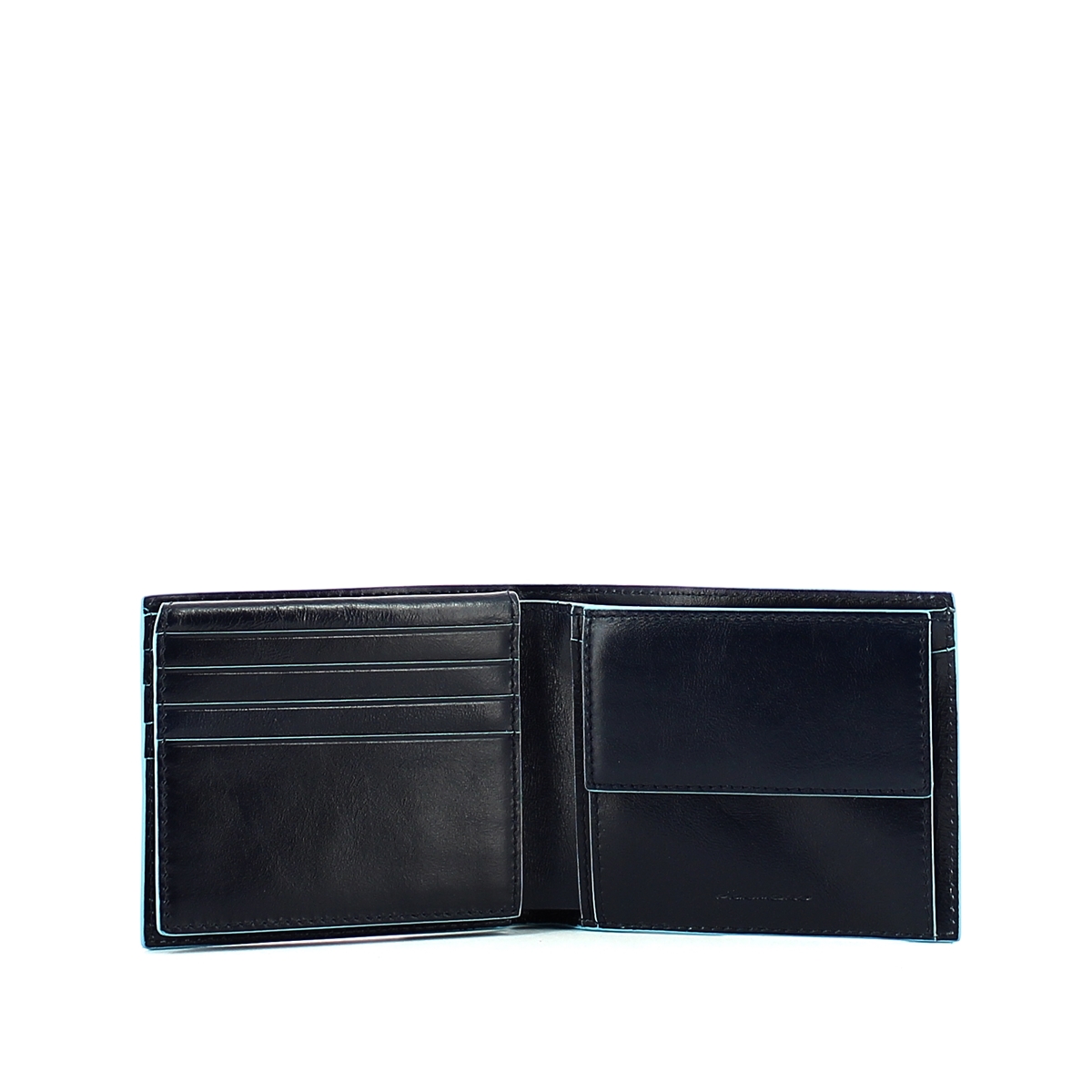 Men wallet with coin pouch Blue Square