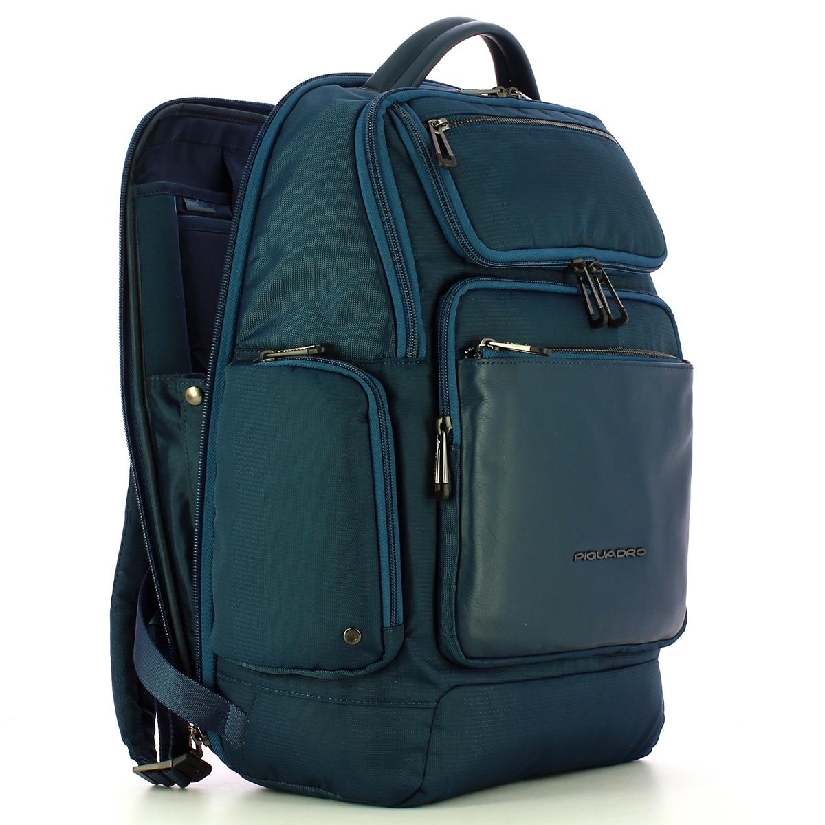 Piquadro Zaino Fast-Check Porta PC in tessuto riciclato Macbeth 15.6 - 3