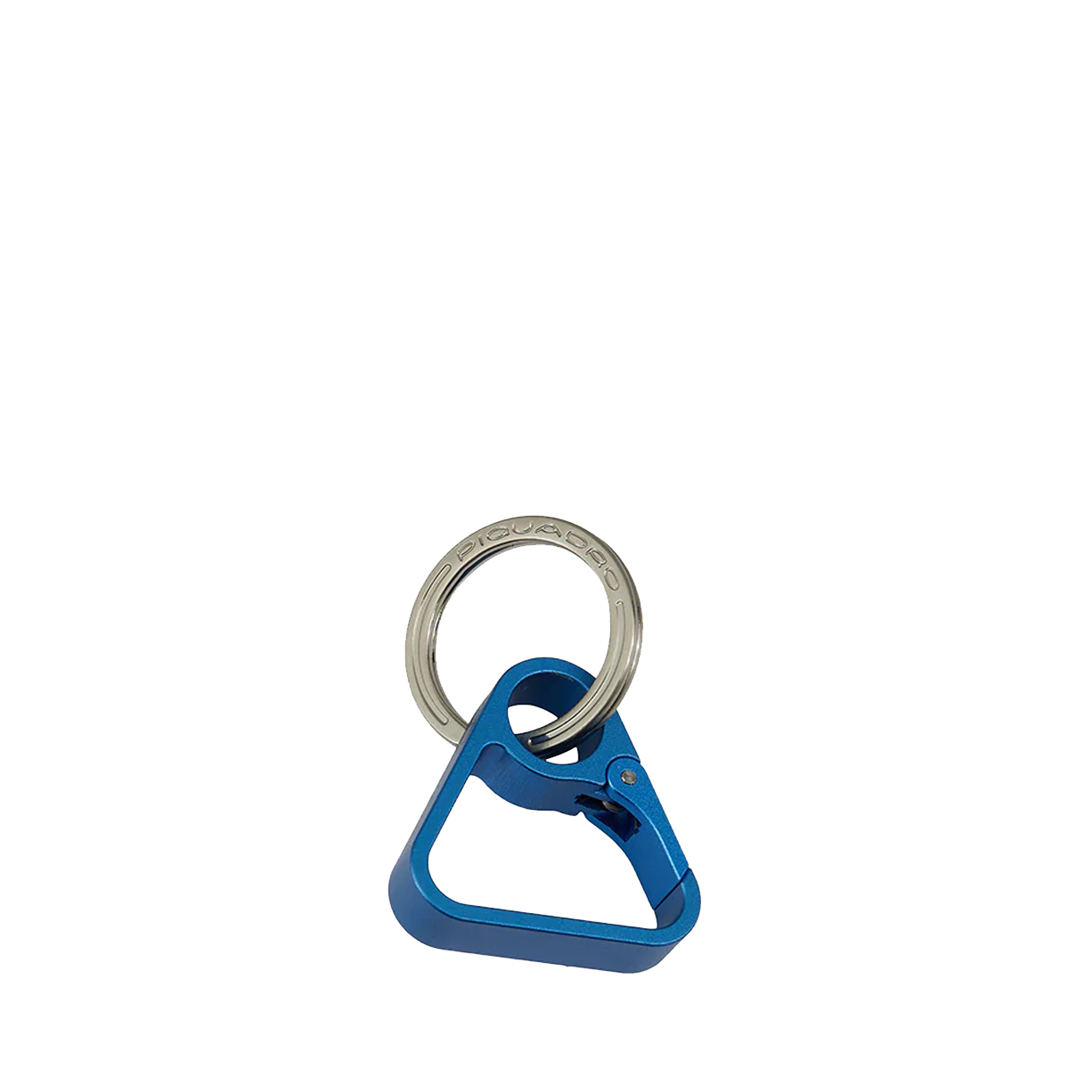 Piquadro Portachiavi Triangolare in metallo Blue Square Piquadro, compatto e minimale, realizzato in metallo satinato, con anello portachiavi in metallo argent - 2