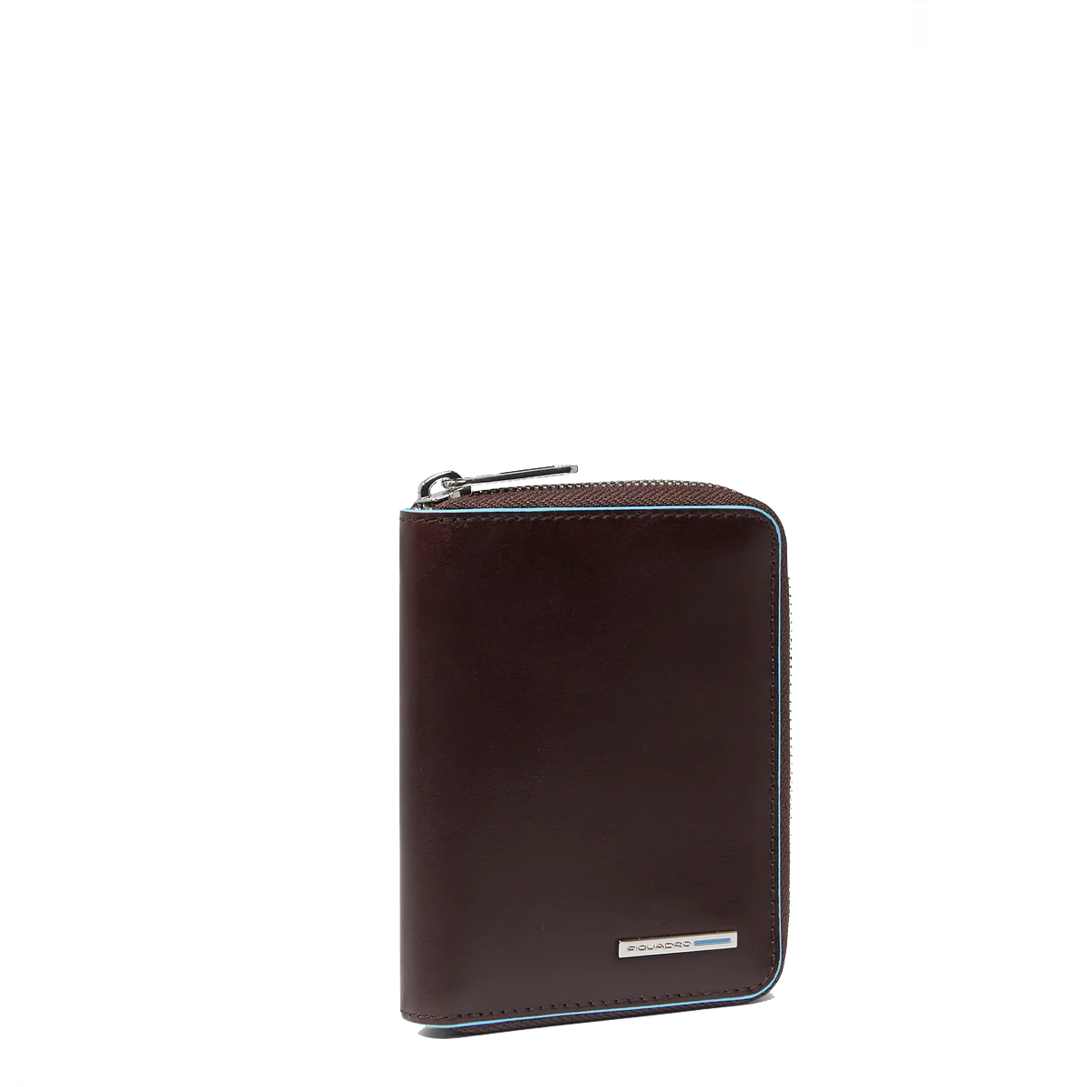 Piquadro Portafoglio Piccolo Blue Square Zip Around Mogano - 2