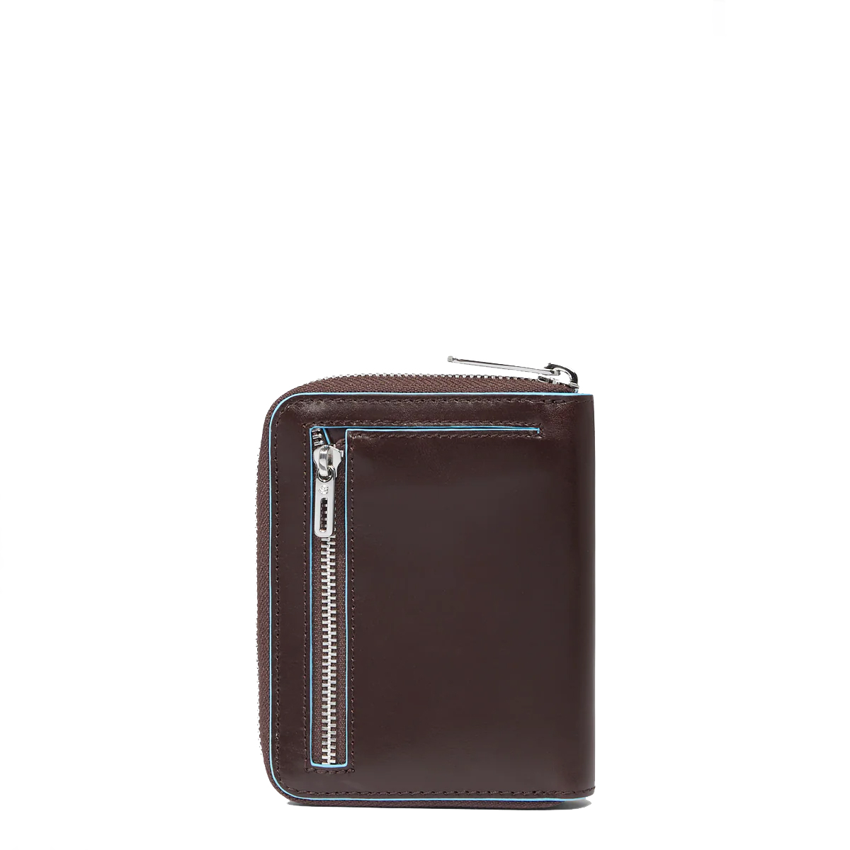 Piquadro Portafoglio Piccolo Blue Square Zip Around Mogano - 3