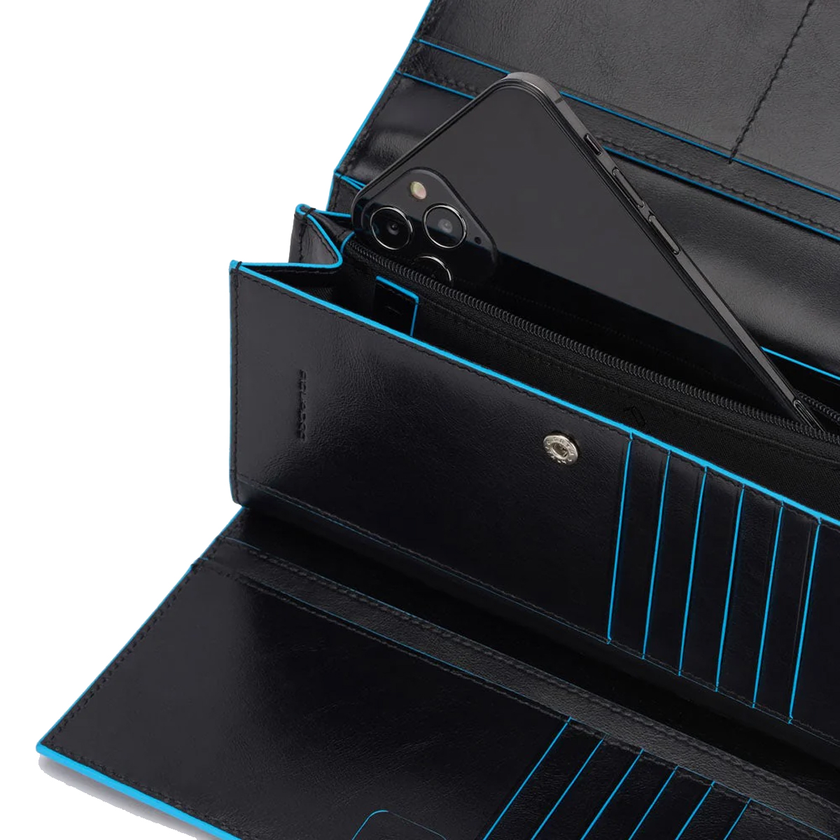 Piquadro Portafoglio Donna RFID Blue Square Nero - 3