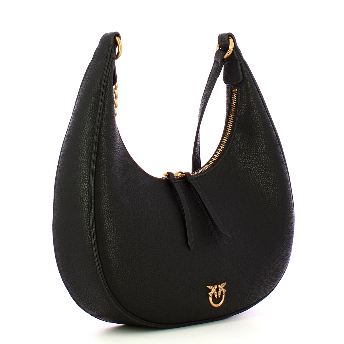 Pinko Sottospalla Brioche Hobo Classic Nero Antique Gold - 2