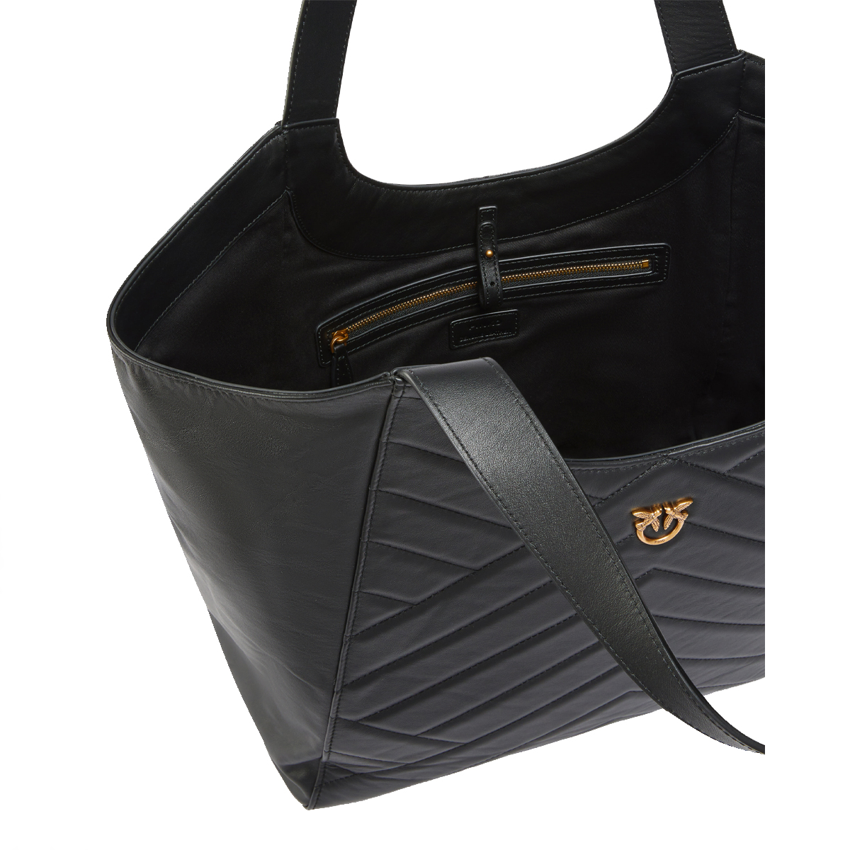 Pinko Tote Bag Puzzle Nero Antique Gold - 5