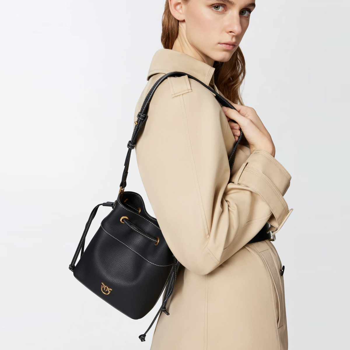 Pinko Borsa Secchiello piccolo Nero Antique Gold - 6
