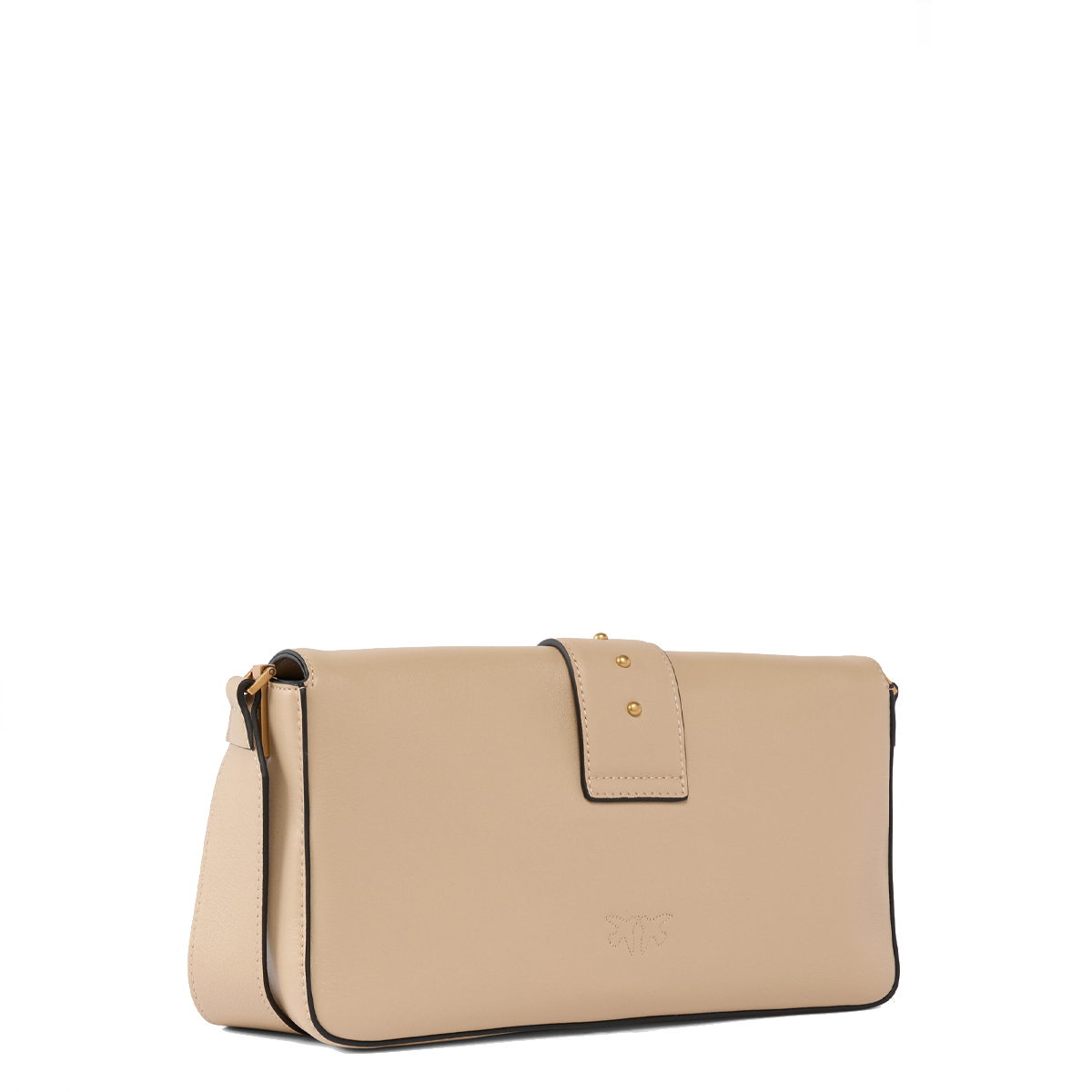 Pinko Tracolla Love One Classic Slouchy Beige Grigio Fumo Antique Gold - 2