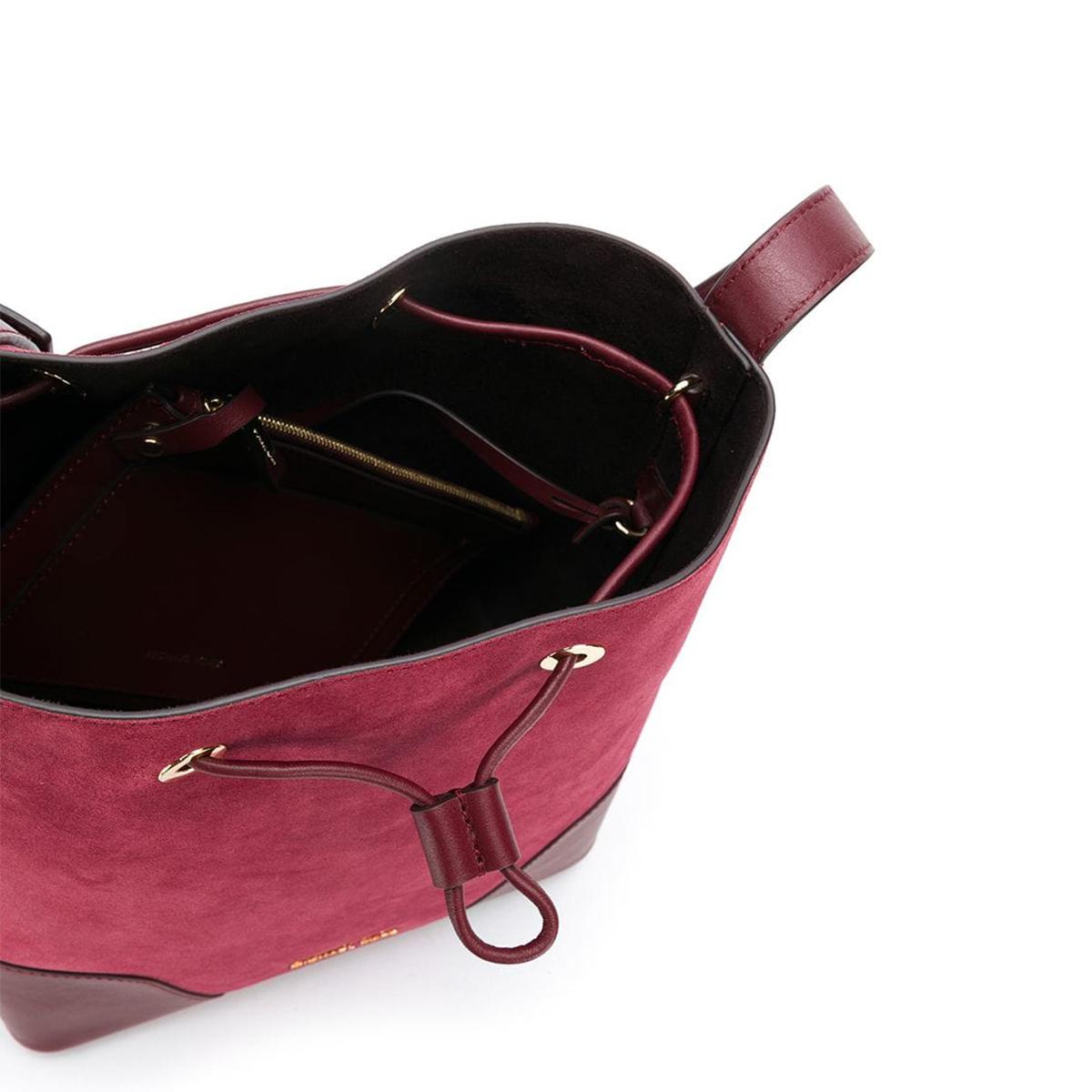 Secchiello Cary Medium in suede - MAROON/OXBLD