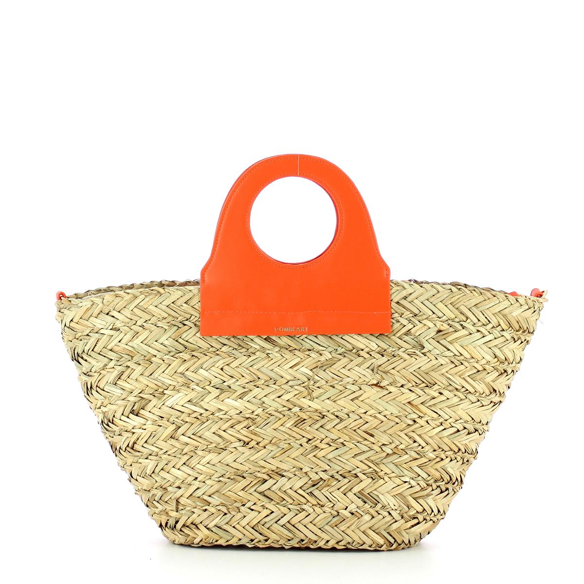 Straw basket handbag Ariel - ORANGE