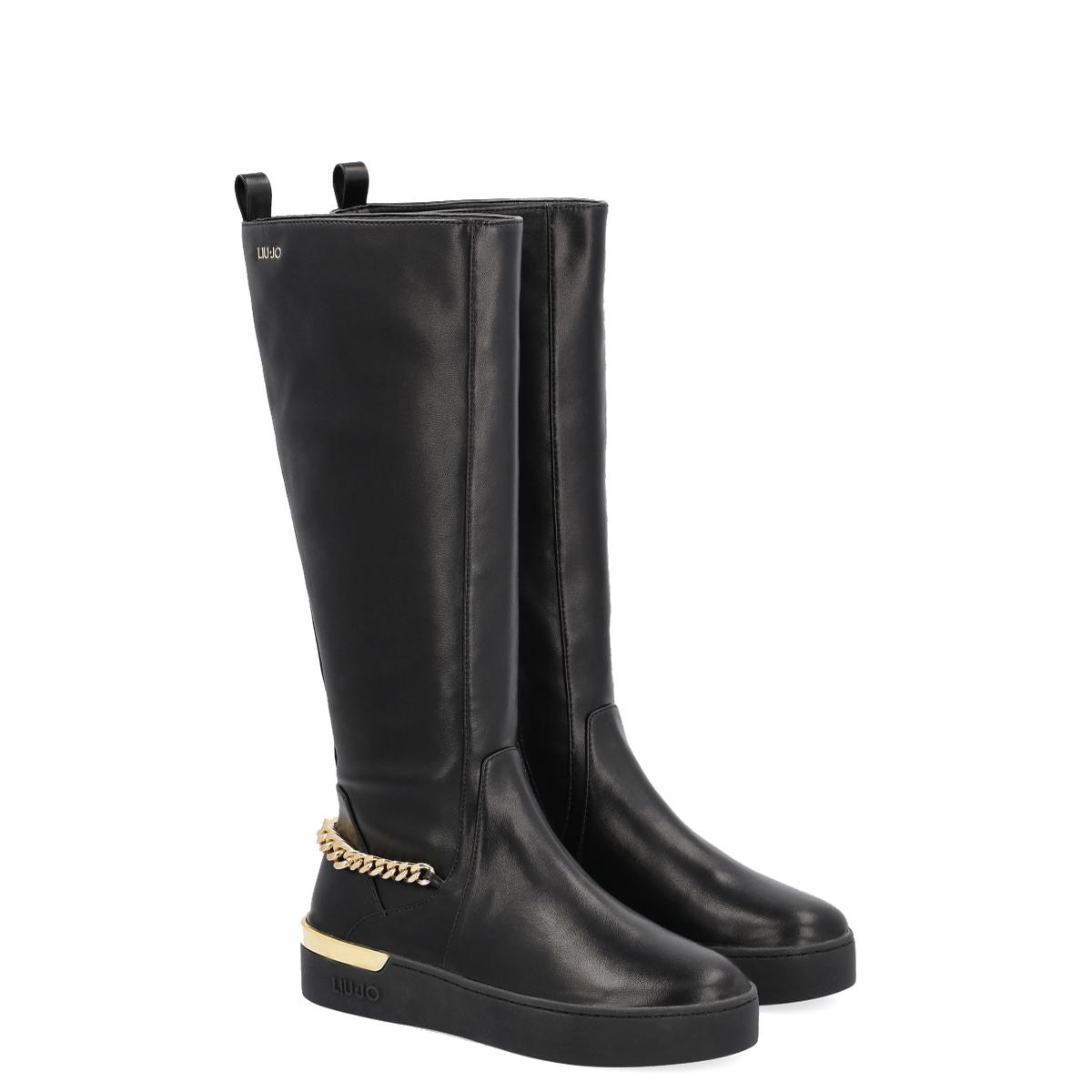 Stivali alti con catena gioiello - 2