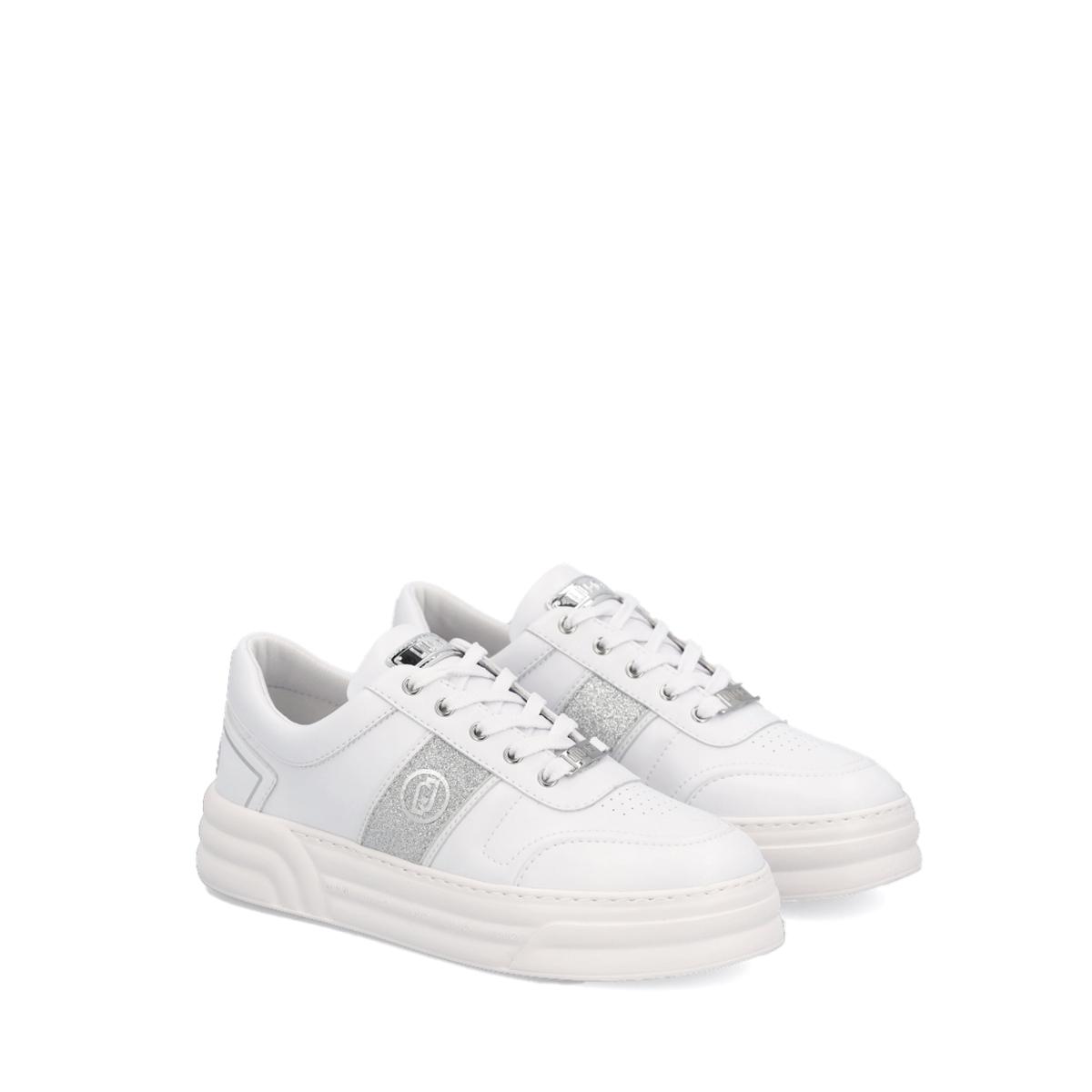 Sneakers Cleo con dettaglio glitter White Silver - 2
