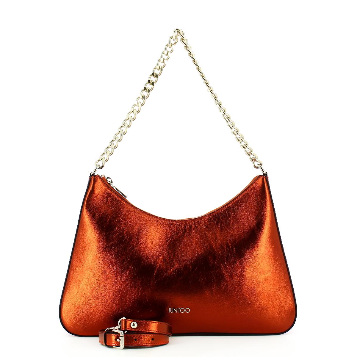 Iuntoo Borsa a spalla Grande Eleganza Metallic Rame - 4