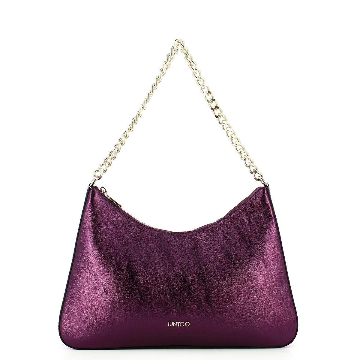 Iuntoo Borsa a spalla Grande Eleganza Metallic Viola - 1