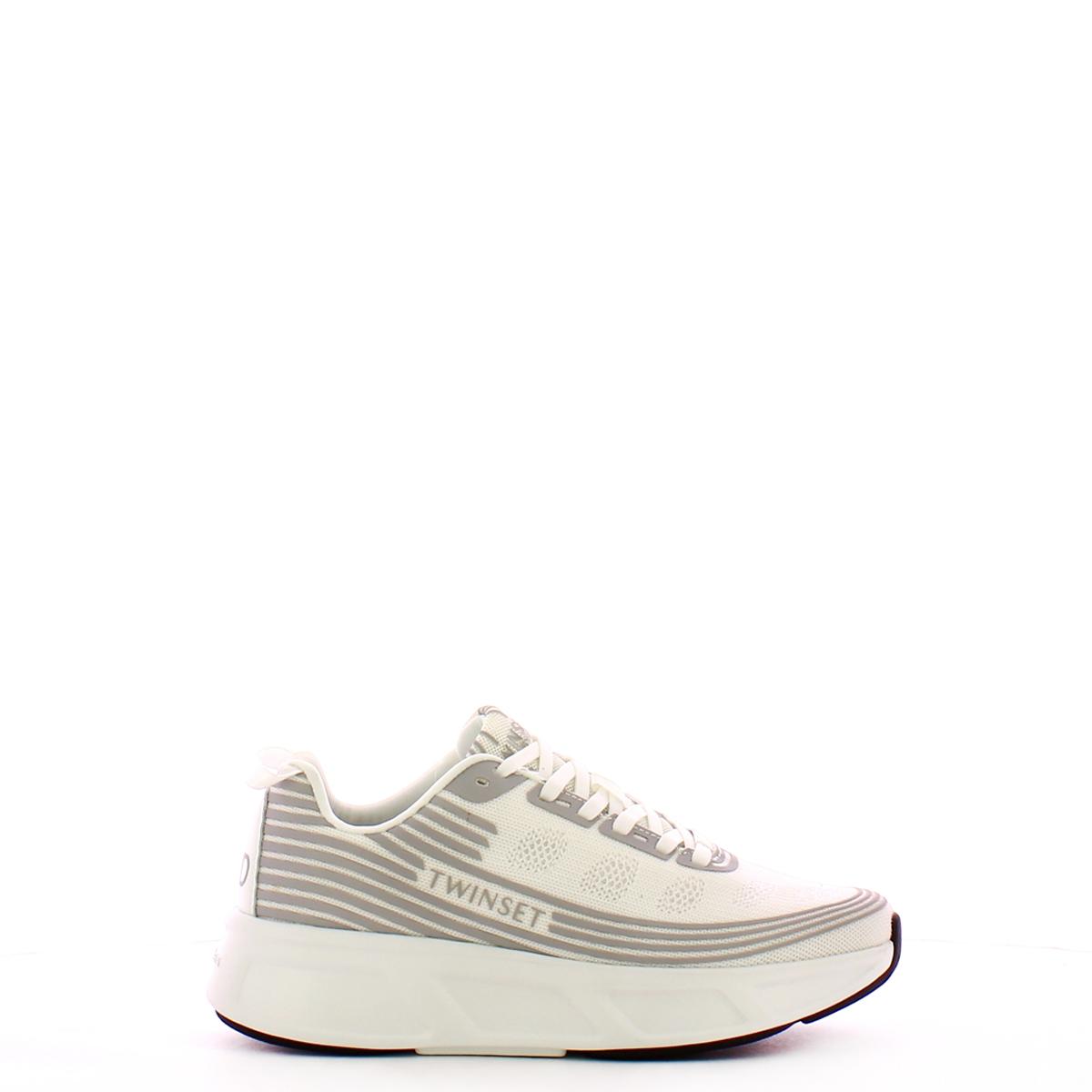 Sneakers Fessura a righe con logo Bianco Ottico