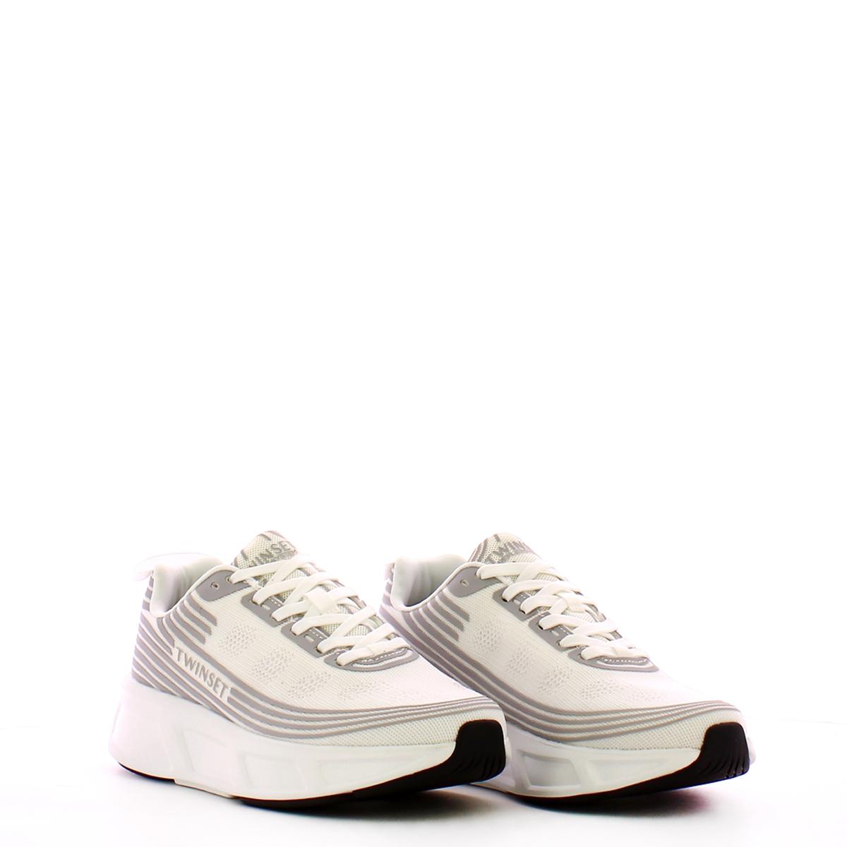 Sneakers Fessura a righe con logo Bianco Ottico