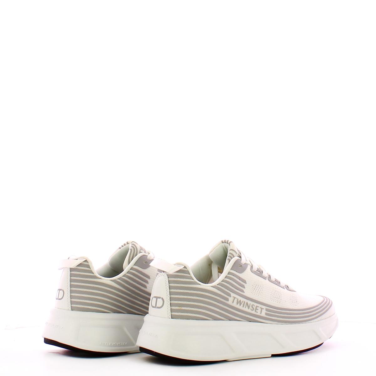 Sneakers Fessura a righe con logo Bianco Ottico