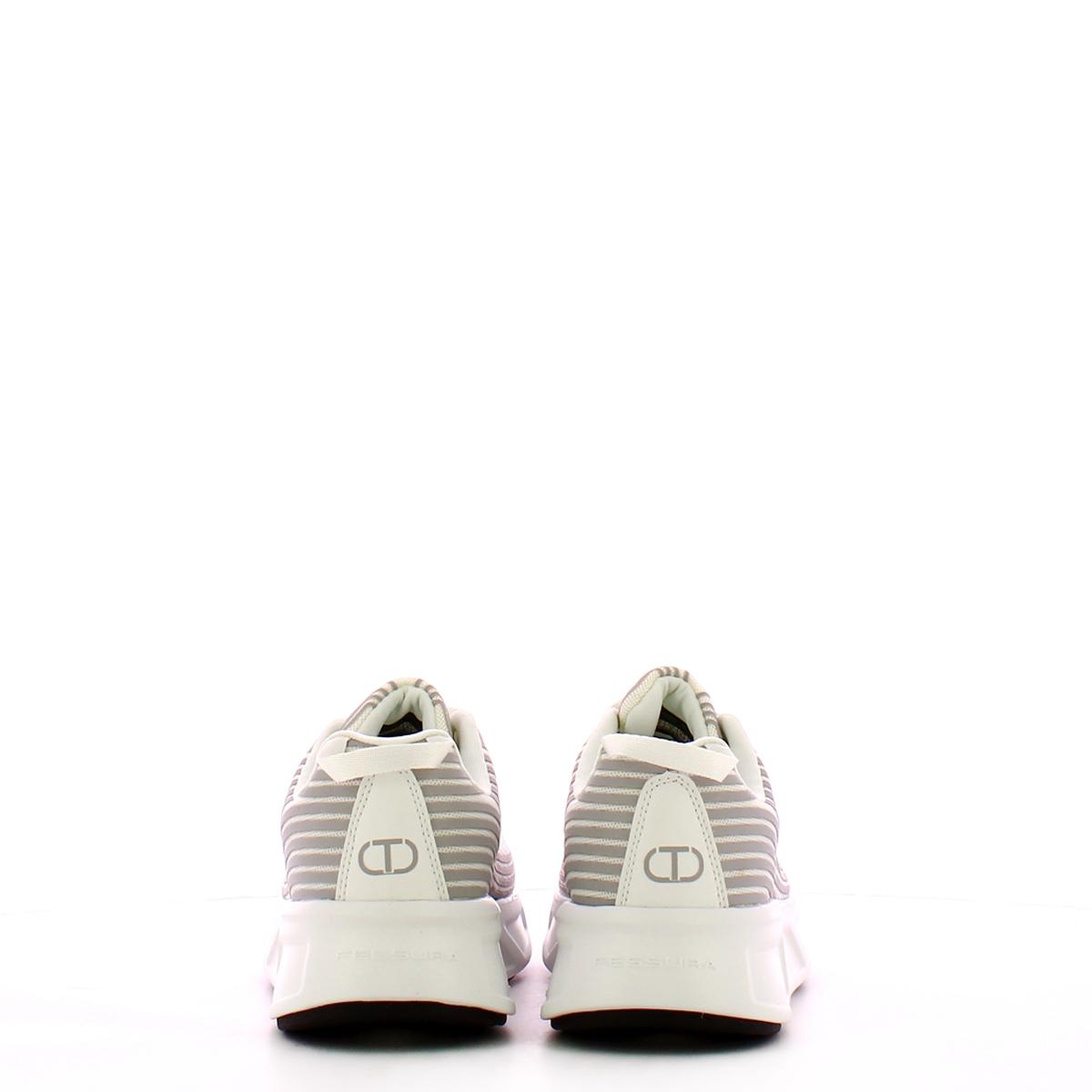 Sneakers Fessura a righe con logo Bianco Ottico