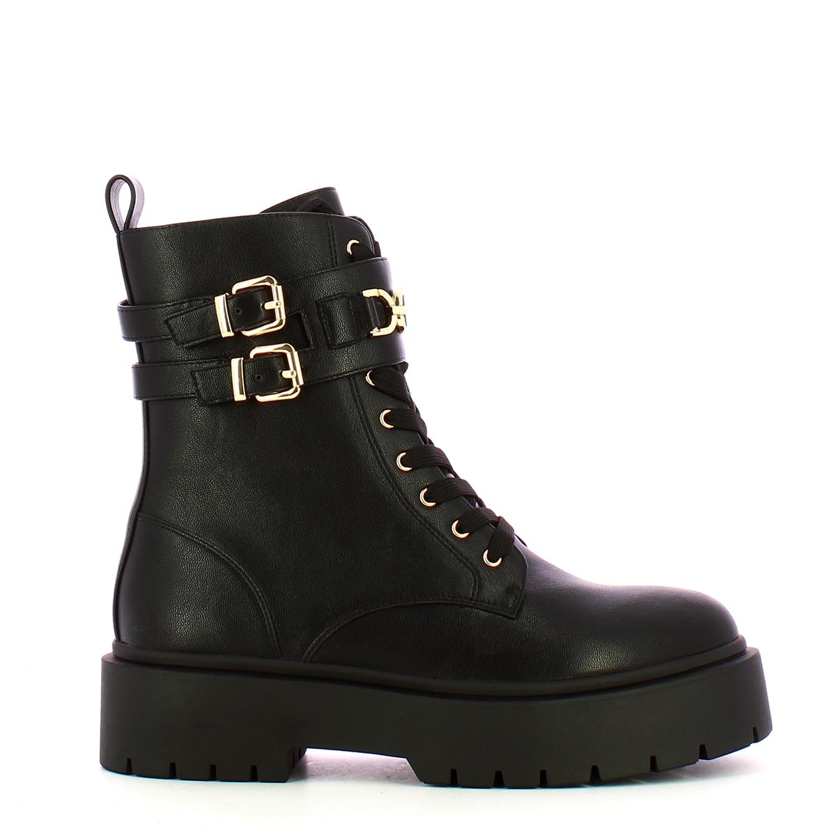 Stivaletto Anfibio con catena Oval T Nero