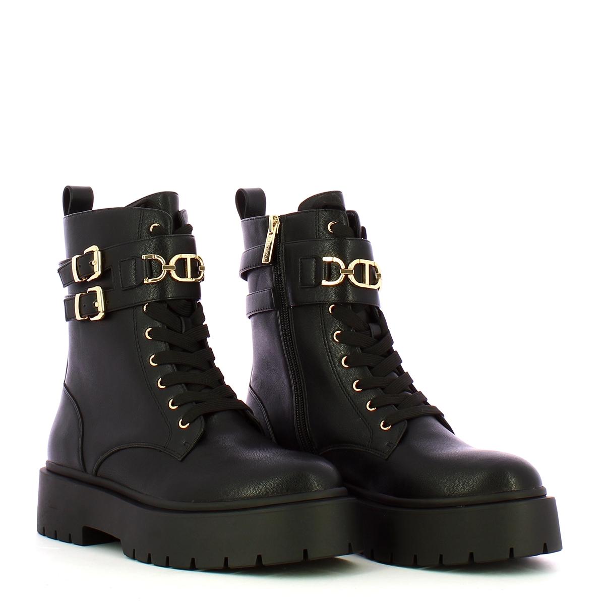 Stivaletto Anfibio con catena Oval T Nero