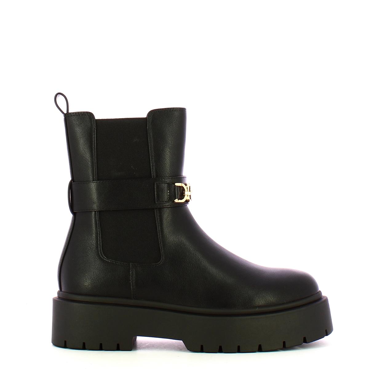 Stivaletto Chelsea con catena Oval T Nero