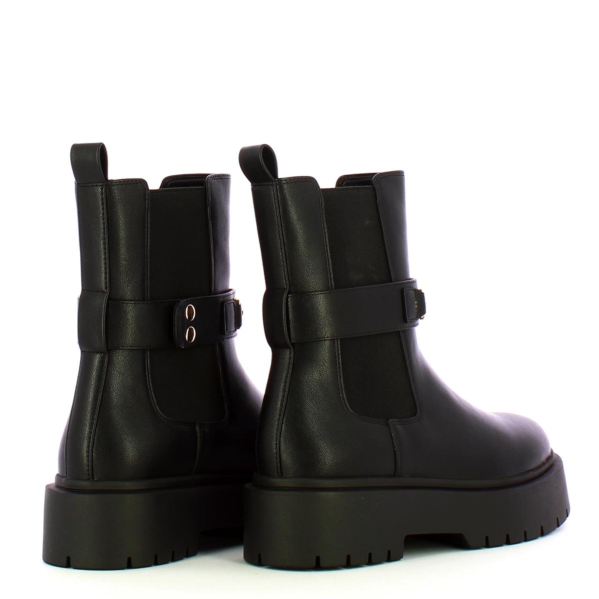 Stivaletto Chelsea con catena Oval T Nero