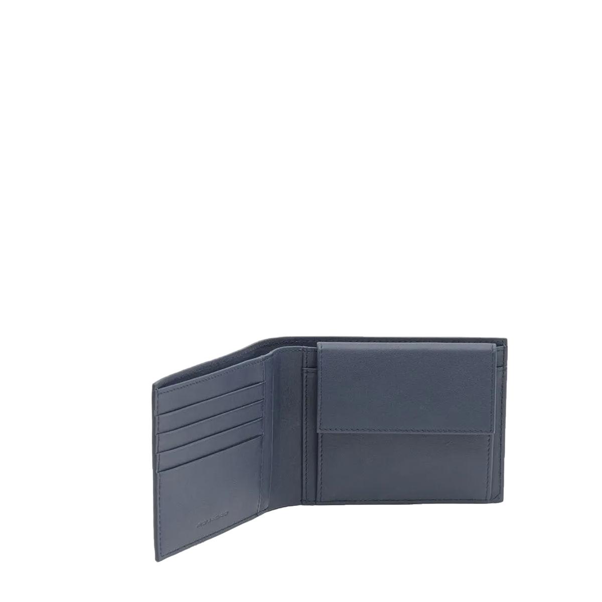 Portafoglio con portamonete RFID Blu