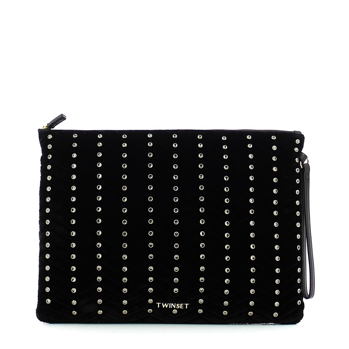 Velvet pochette with rhinestones - 1