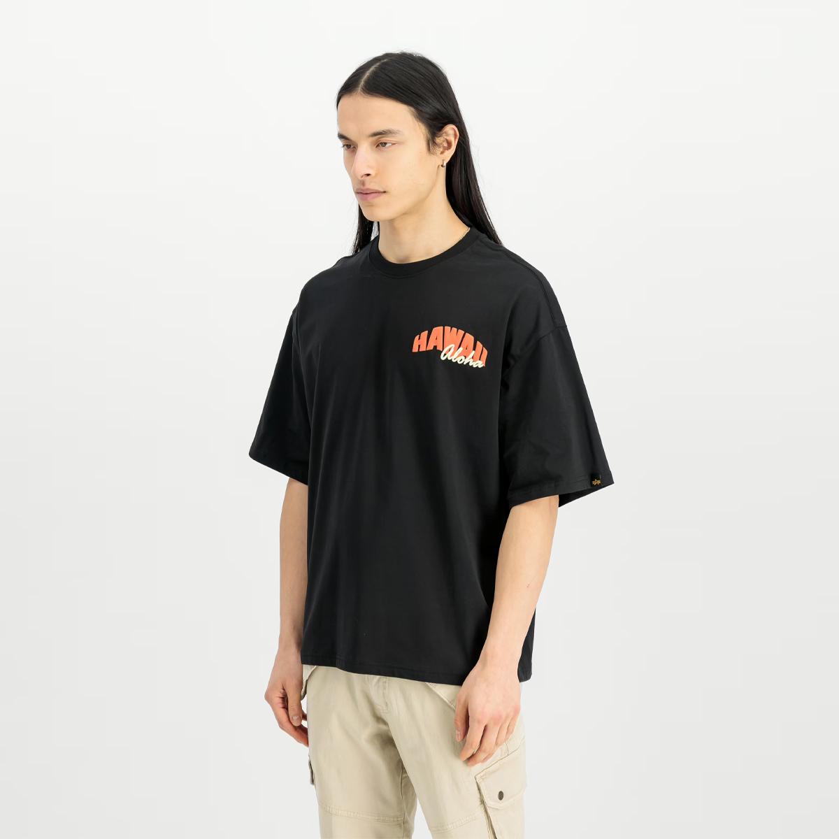 Alpha Industries T-Shirt Hawaii Aloha Back Print Black - 4