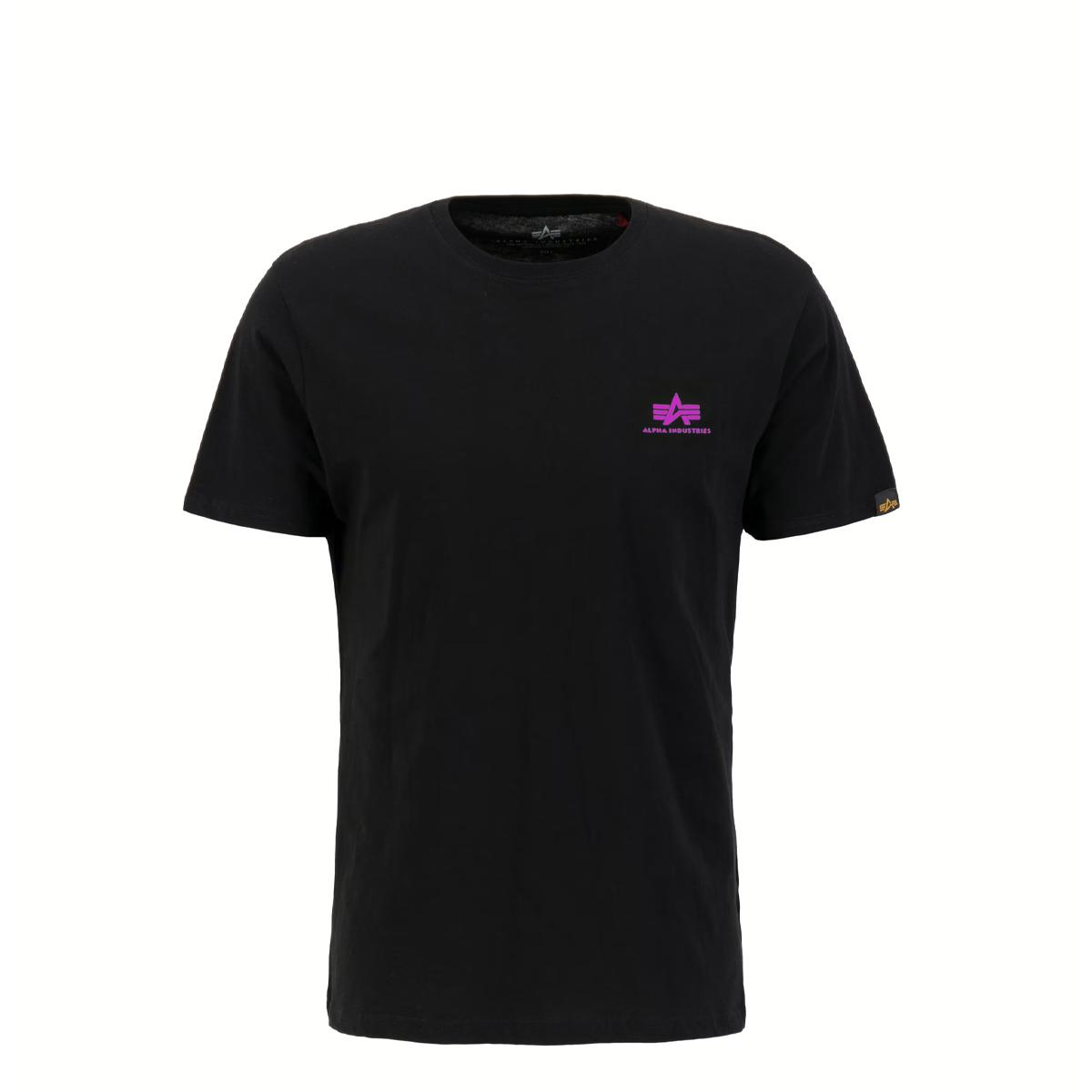Alpha Industries T-Shirt Basic T Small Logo Black Magenta - 1